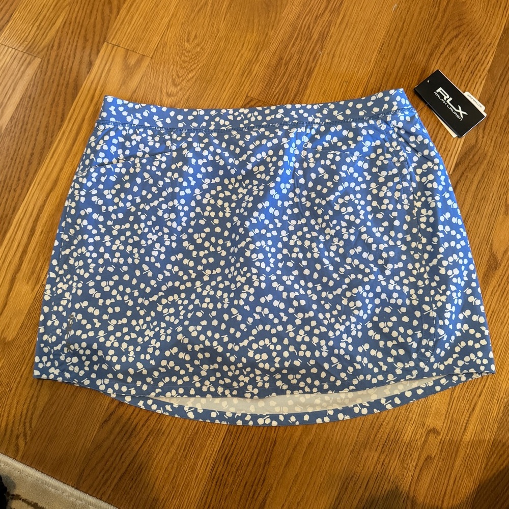 NWT. RALPH LAUREN  RLX Stretch Woven Skort Abstract Rose LARGE  golf